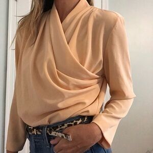 VINTAGE Peach Long Sleeved Blouse